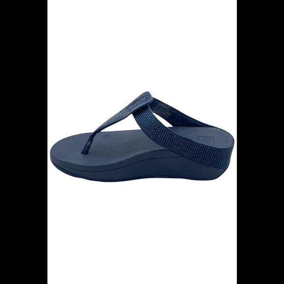 FitFlop Isabelle Crystal Toe Post Sandals Navy - Medium - Picture 3 of 5
